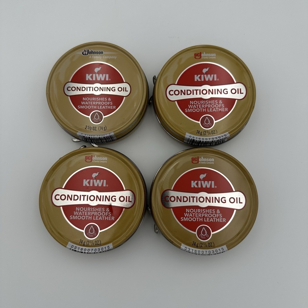 Kiwi Conditioning‎ Oil Nourishes & Waterproofs Smooth Leather Lot of 4 Cans